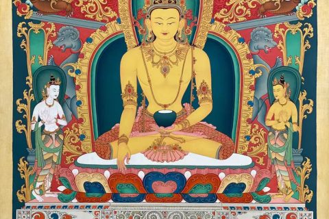 编号188-185199：彩绘唐卡-释迦牟尼佛（80*60CM左右）