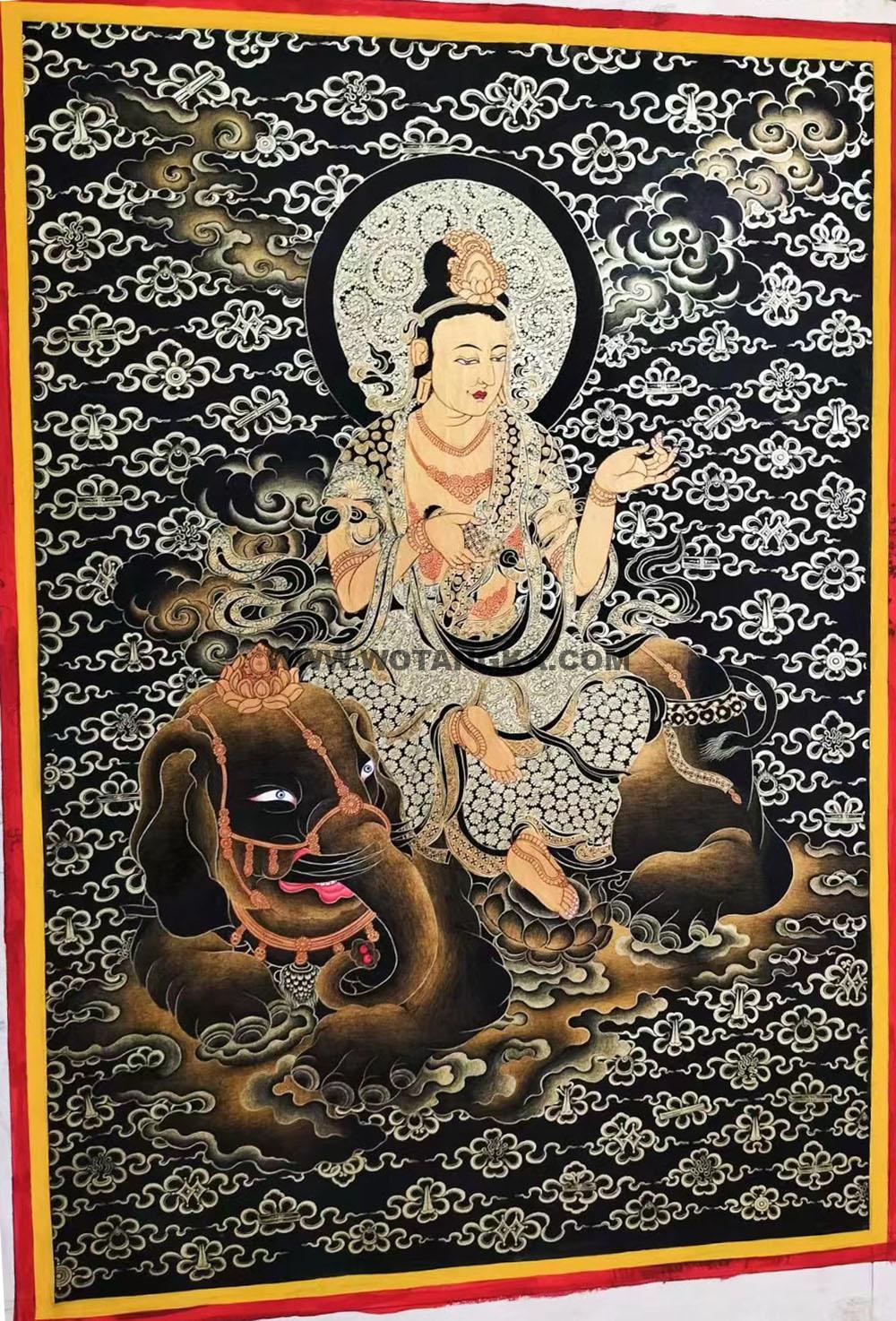 编号188-231299:黑金唐卡-普贤菩萨(70*50CM左右)