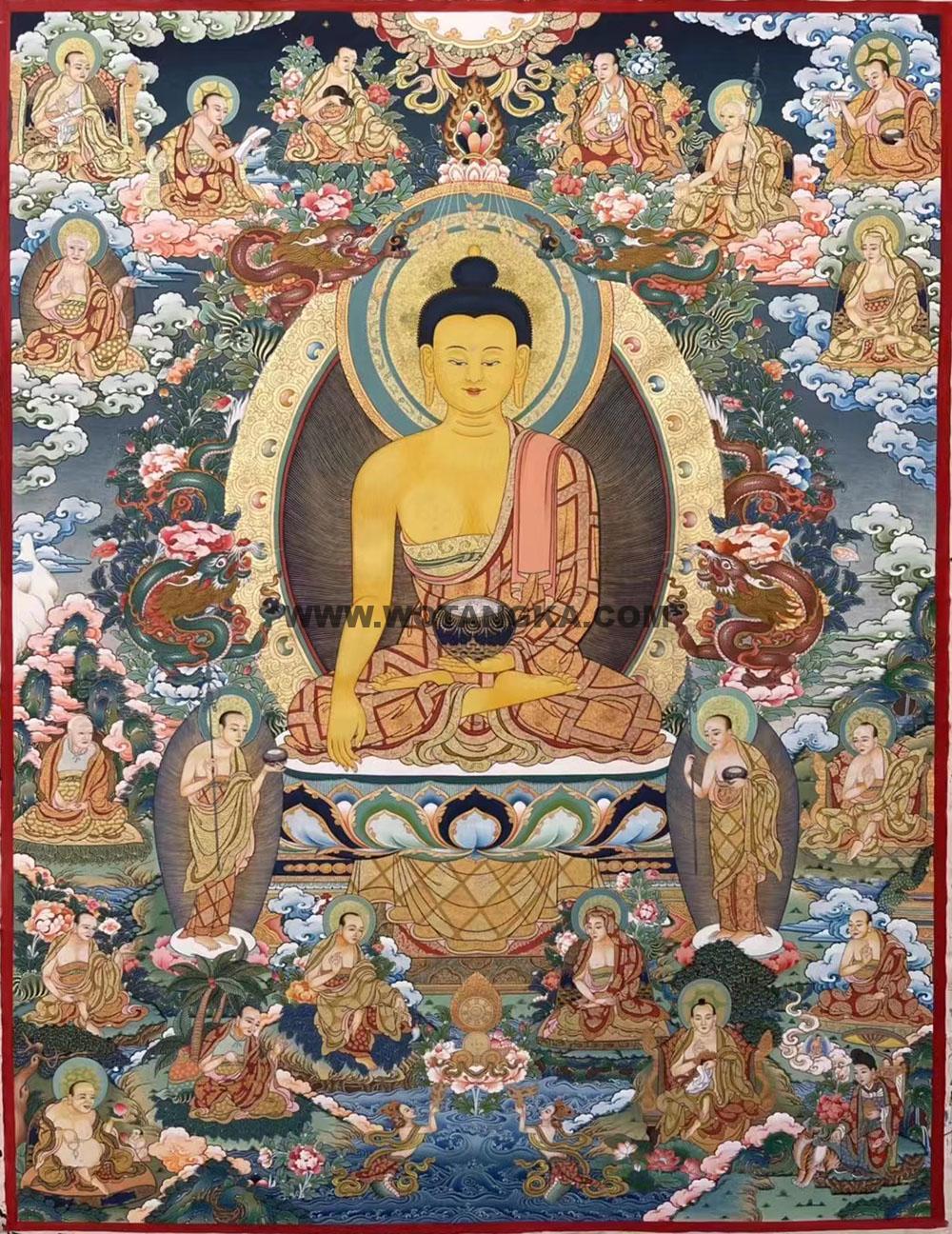编号188-379686:彩绘唐卡-释迦牟尼佛(120*90CM左右)