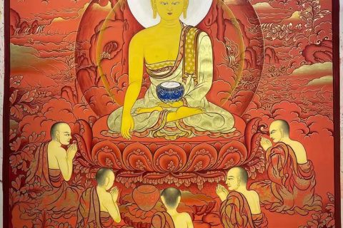 编号188-497575：红金唐卡-释迦牟尼佛（80*60CM左右）