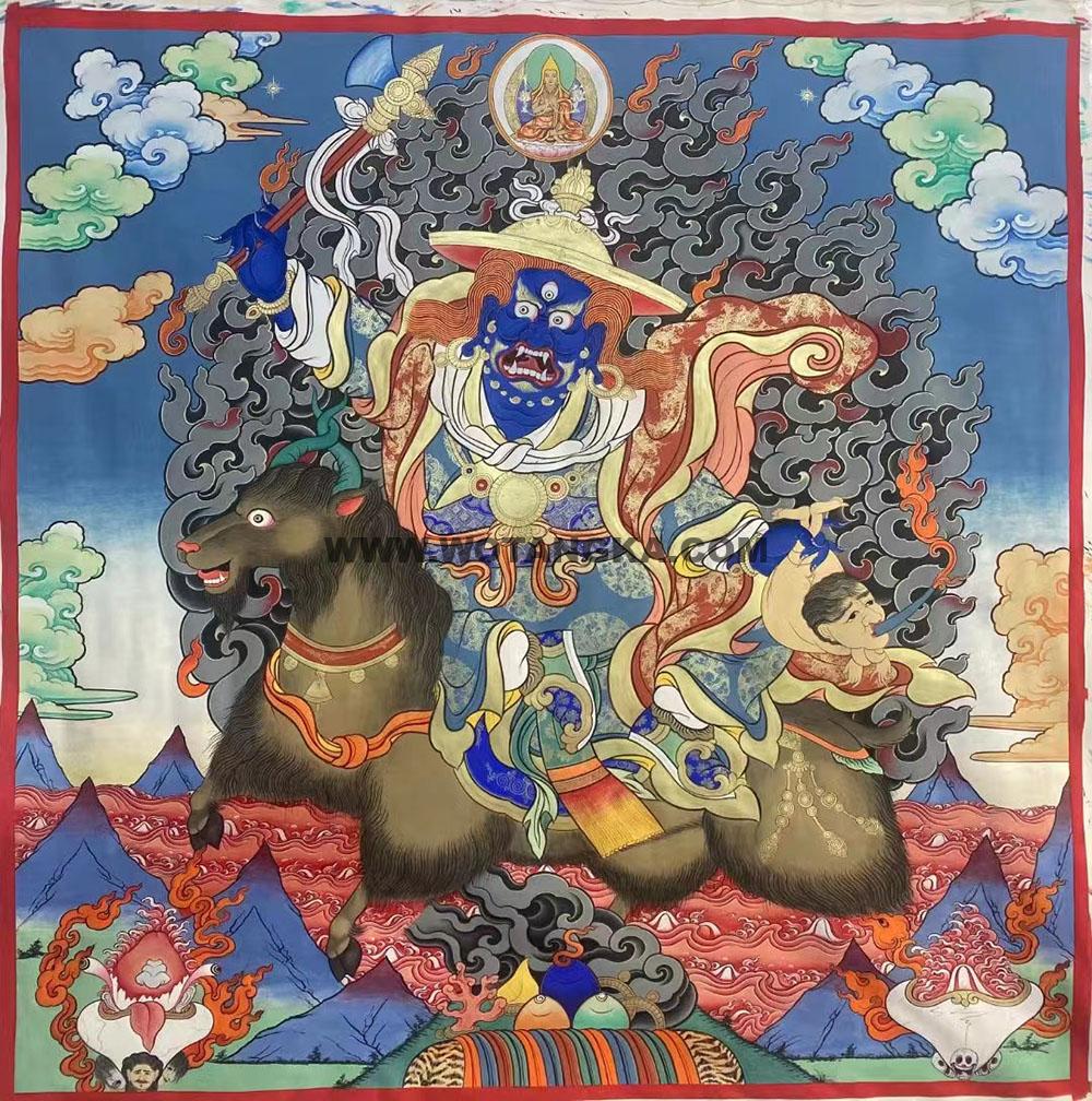 热贡-拉藏·画院：彩绘唐卡-具誓金刚（30*30CM左右）