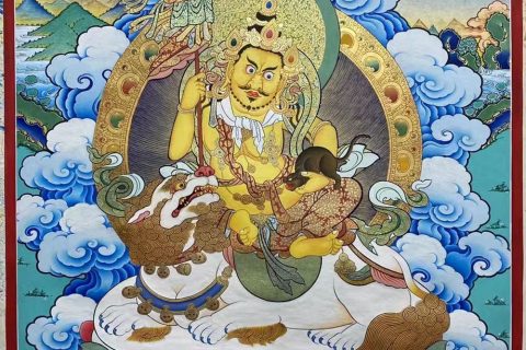 编号188-553181：彩绘唐卡-财宝天王（60*45CM左右）