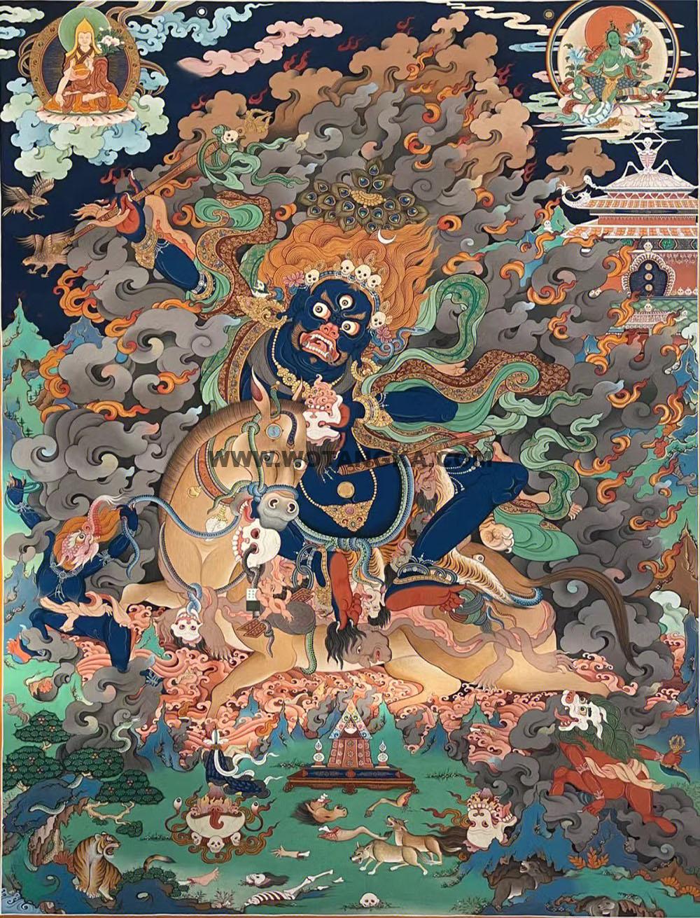 编号188-895646:彩绘唐卡-吉祥天母(80*60CM左右)