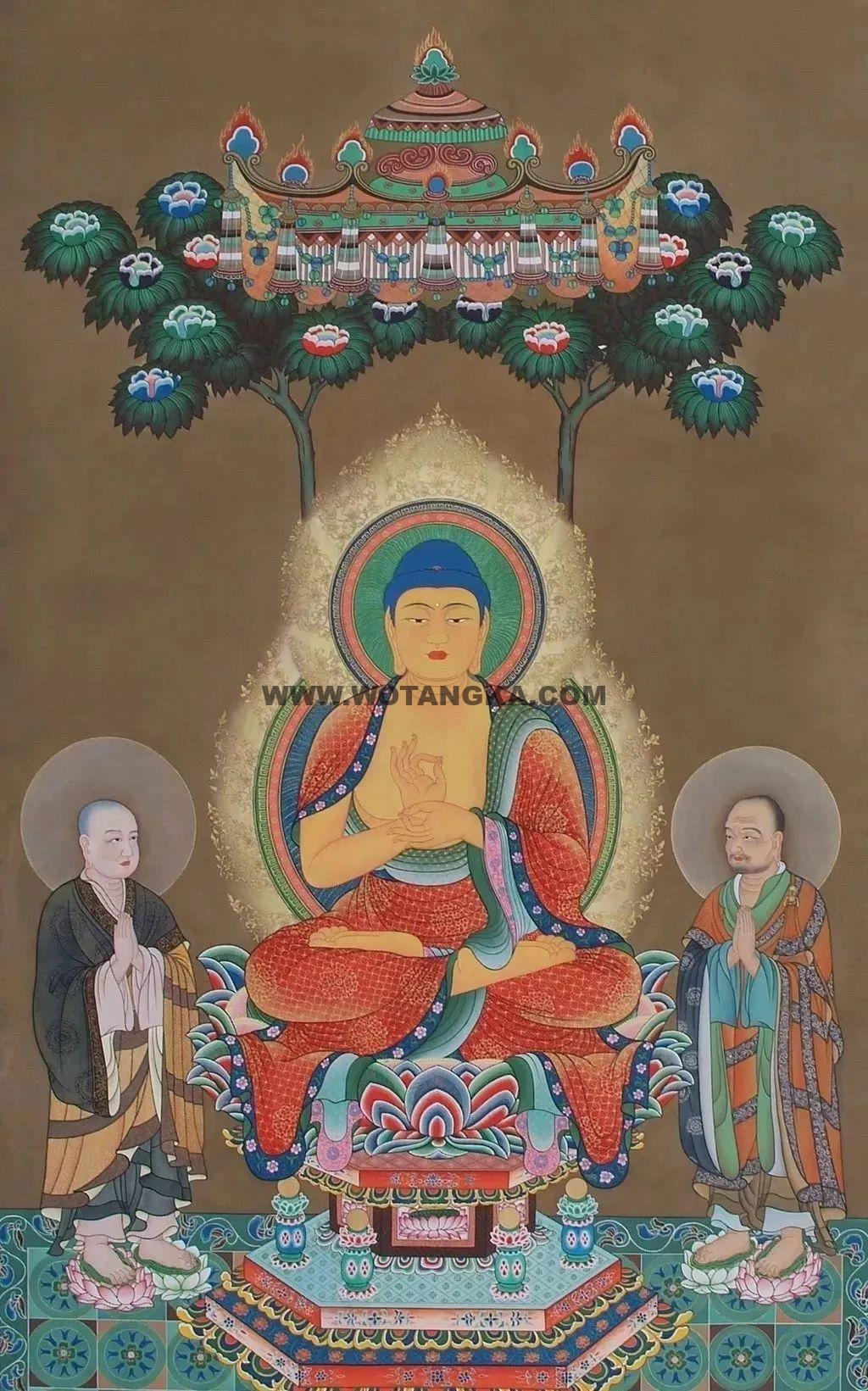 沃唐卡编号AC22498：释迦牟尼佛·说法图