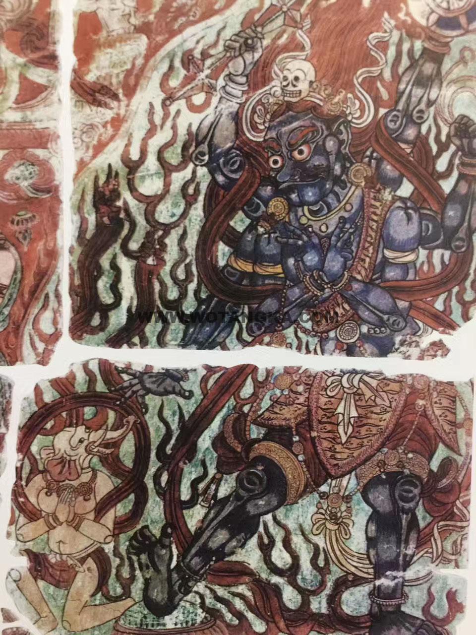 沃唐卡编号AC32925：军荼利明王和伴神毗那夜迦