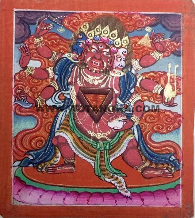 沃唐卡编号AC42171：六臂拙火怙主