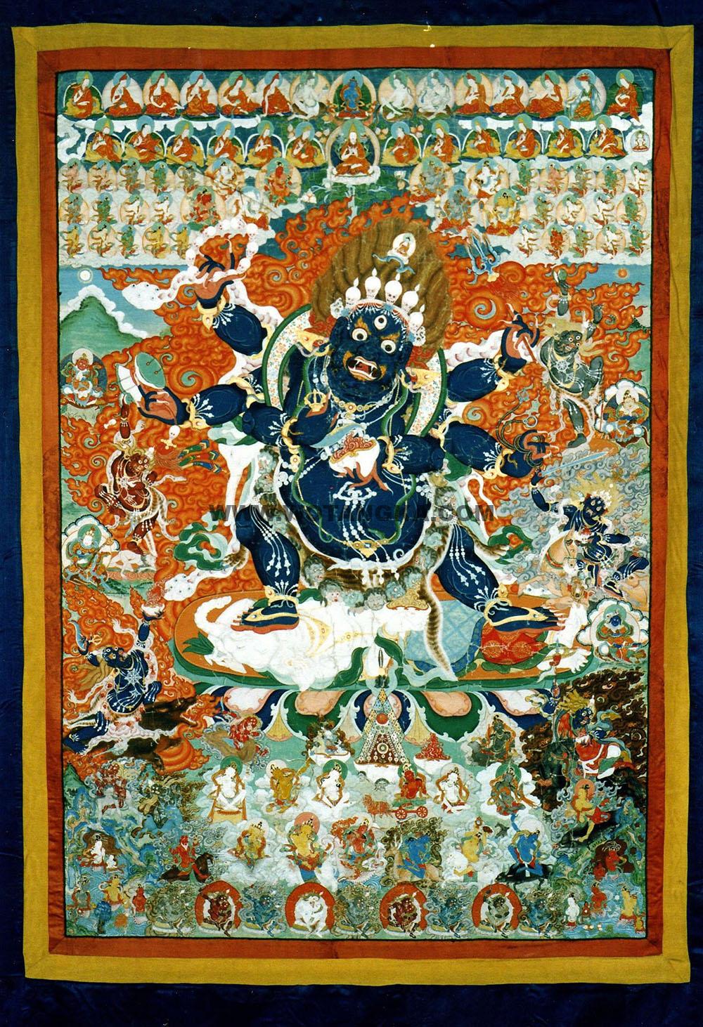 沃唐卡编号AC46711：六臂玛哈嘎拉