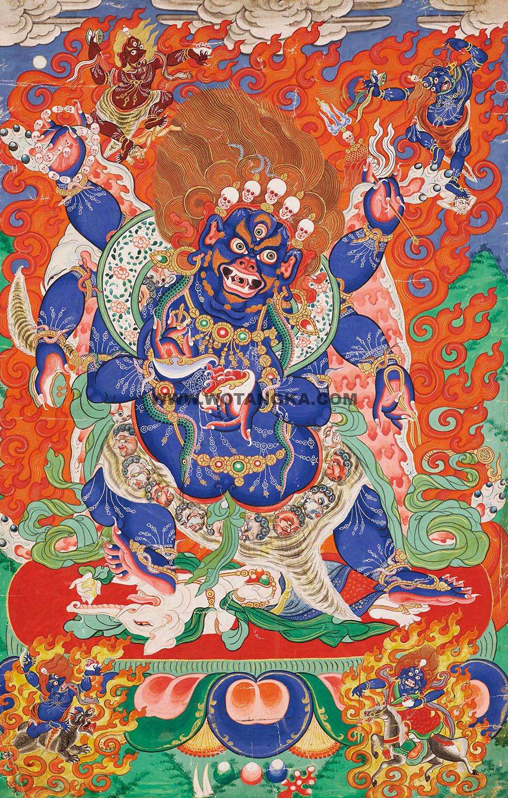 沃唐卡编号AC79193:六臂玛哈嘎拉