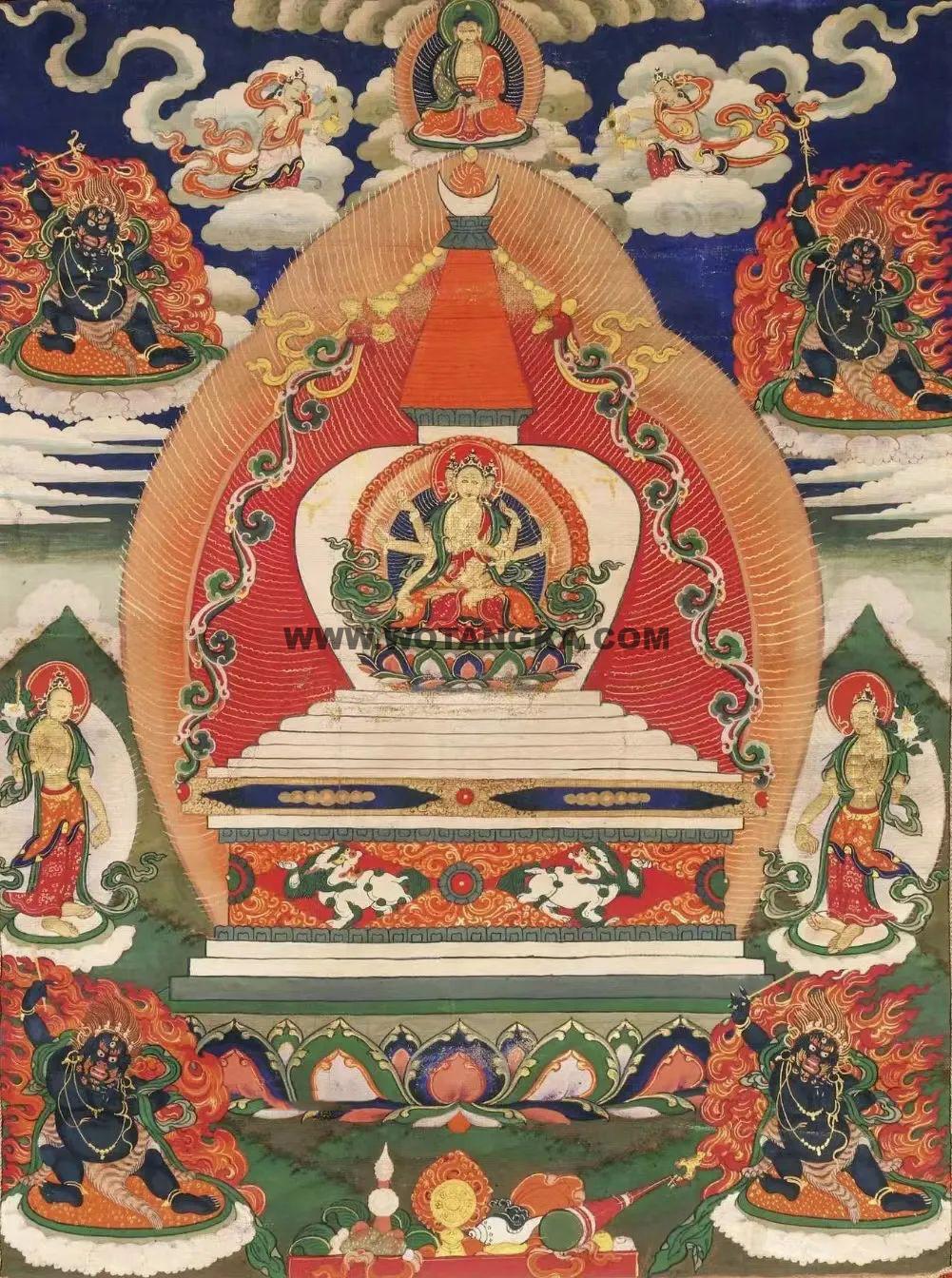 沃唐卡编号AC98450:尊胜佛母塔
