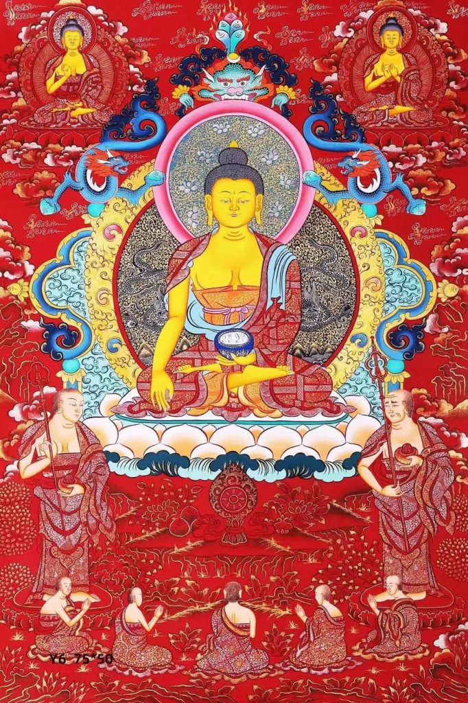 编号138-122799：彩绘唐卡-释迦牟尼佛（75*50CM左右）