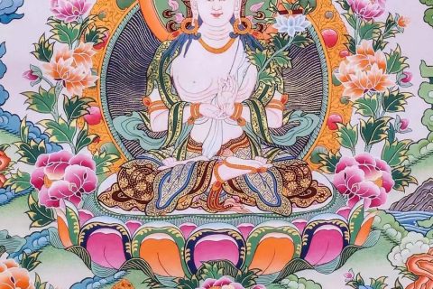 编号138-125477：彩绘唐卡-大势至菩萨（67*49CM左右）