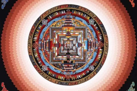 编号138-177576：彩绘唐卡-时轮金刚坛城（40*40CM左右）