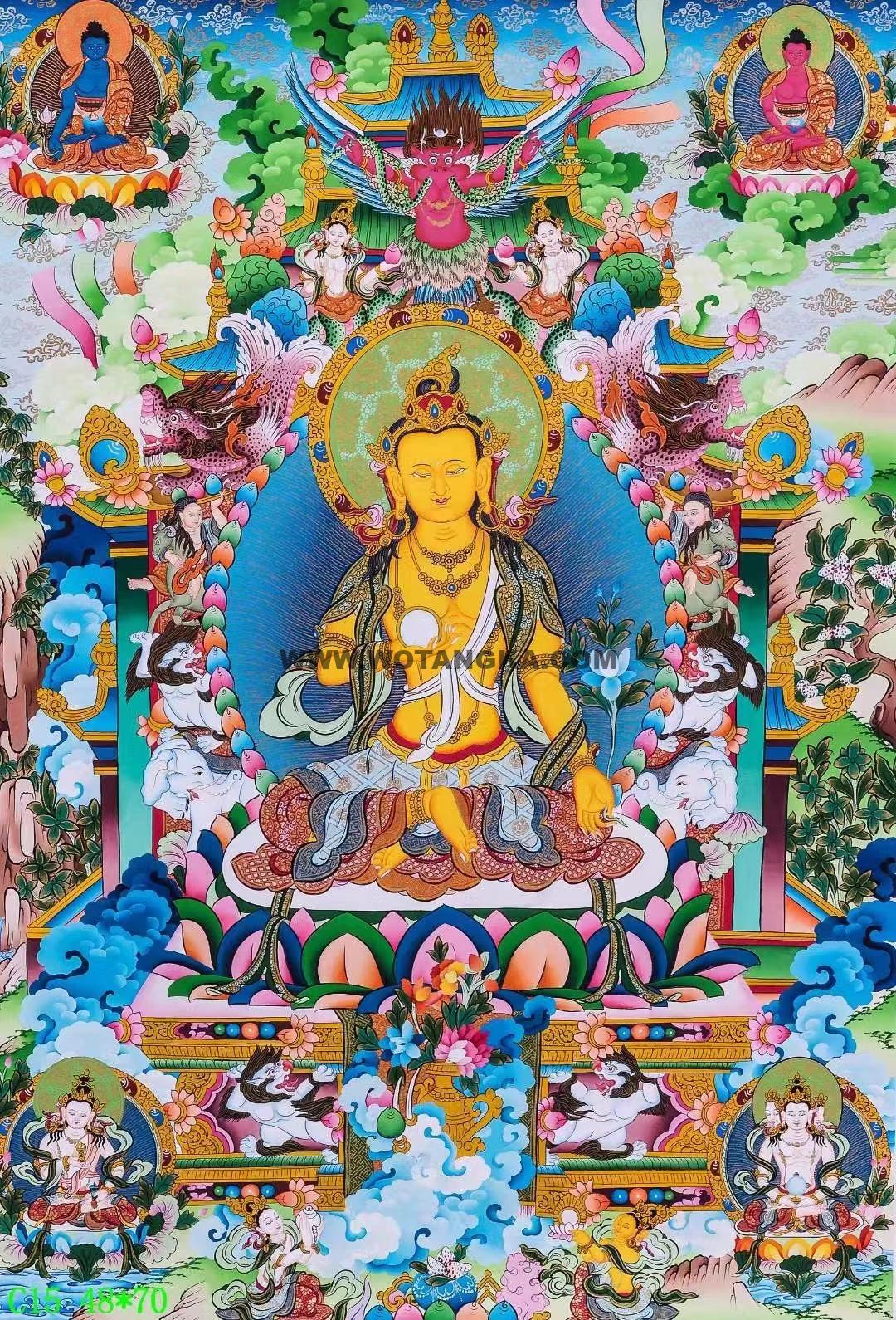 编号138-186905：彩绘唐卡-地藏王菩萨（70*48CM左右）