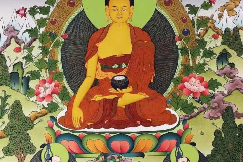 编号138-196411：彩绘唐卡-释迦牟尼佛（75*50CM左右）
