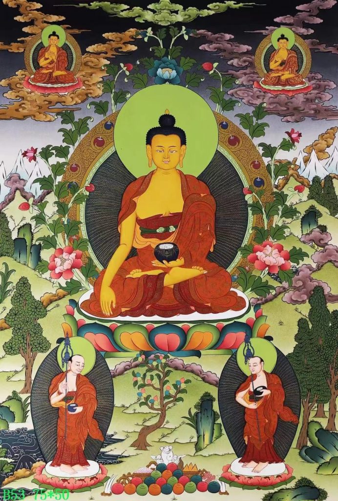 编号138-196411：彩绘唐卡-释迦牟尼佛（75*50CM左右）
