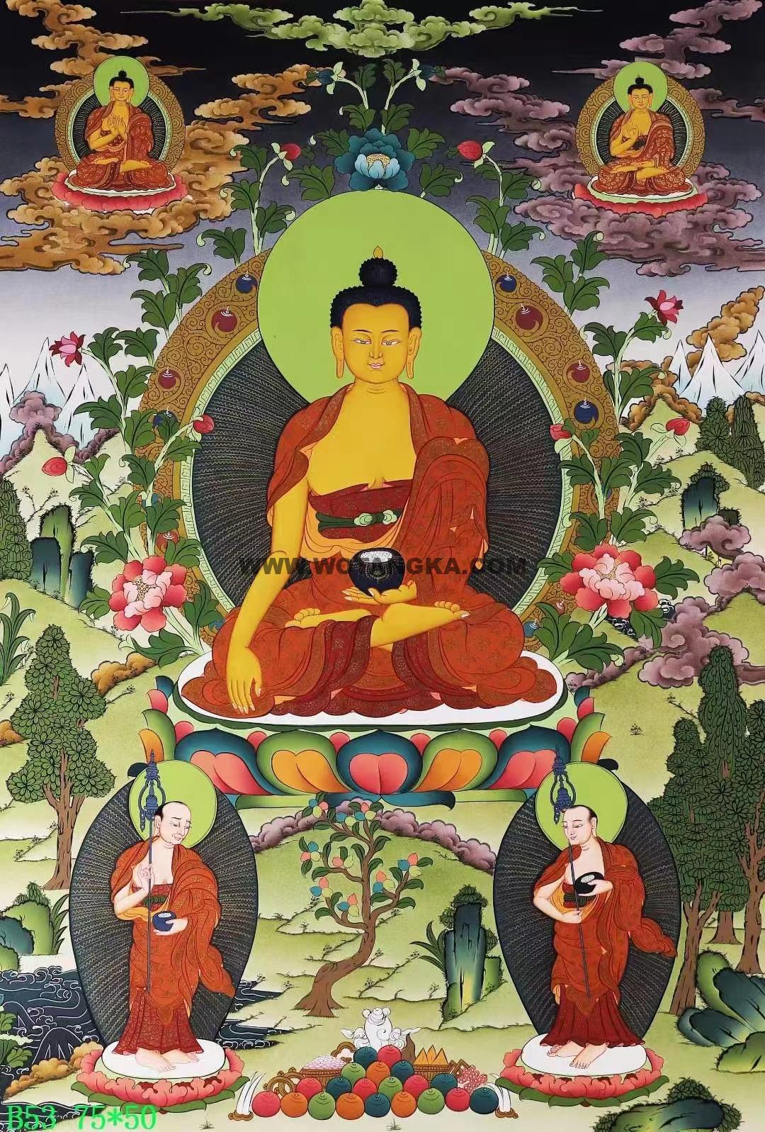 编号138-196411:彩绘唐卡-释迦牟尼佛(75*50CM左右)