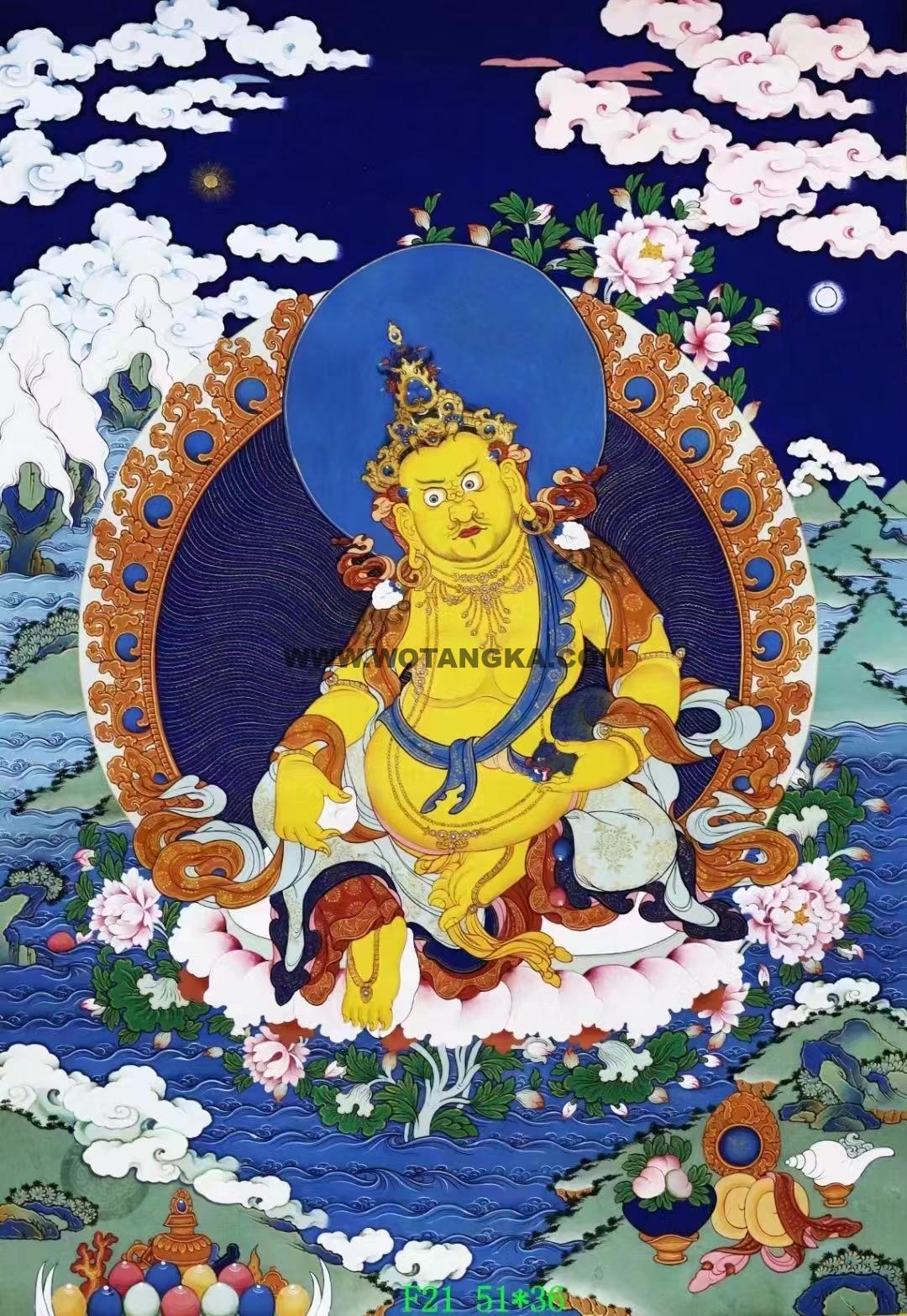 ｜已结缘·可定制｜唐卡寄卖编号：JM·138-250488-黄财神财富之海供养图（彩唐）