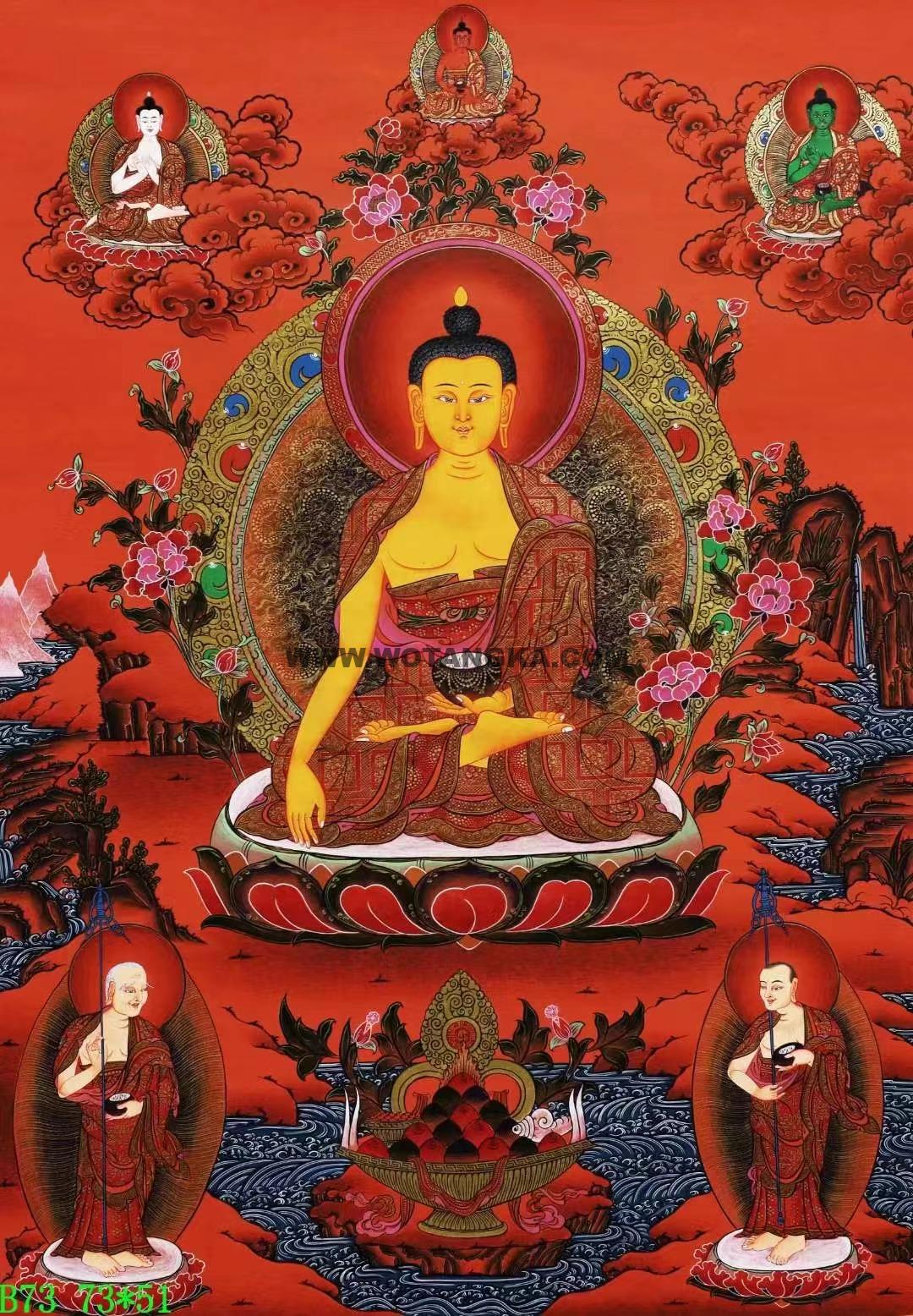 编号138-361165：红金唐卡-释迦牟尼佛（73*51CM左右）