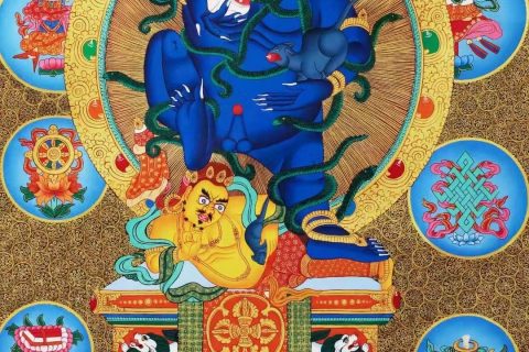 编号138-452449：黑金唐卡-黑财神（76*51CM左右）