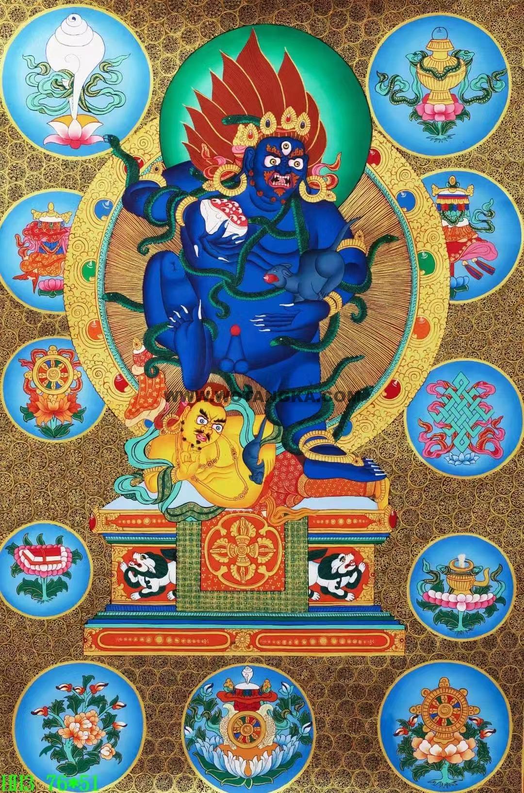 编号138-452449:黑金唐卡-黑财神(76*51CM左右)