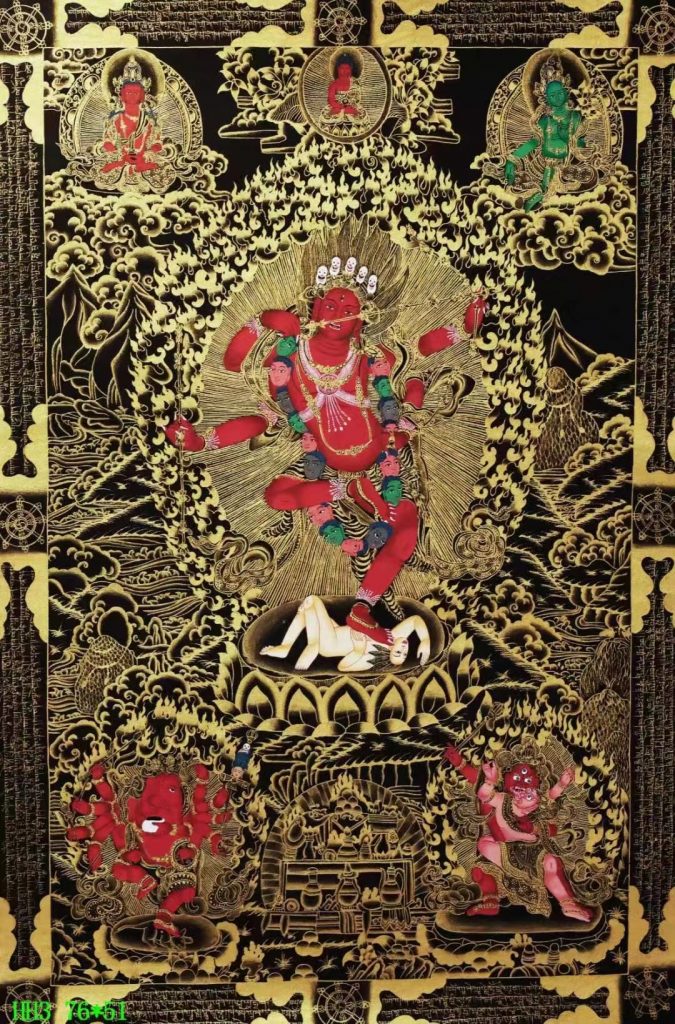 编号138-464692：黑金唐卡-作明佛母（76*51CM左右）