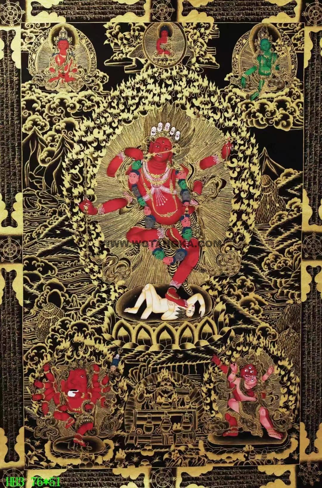 编号138-464692：黑金唐卡-作明佛母（76*51CM左右）