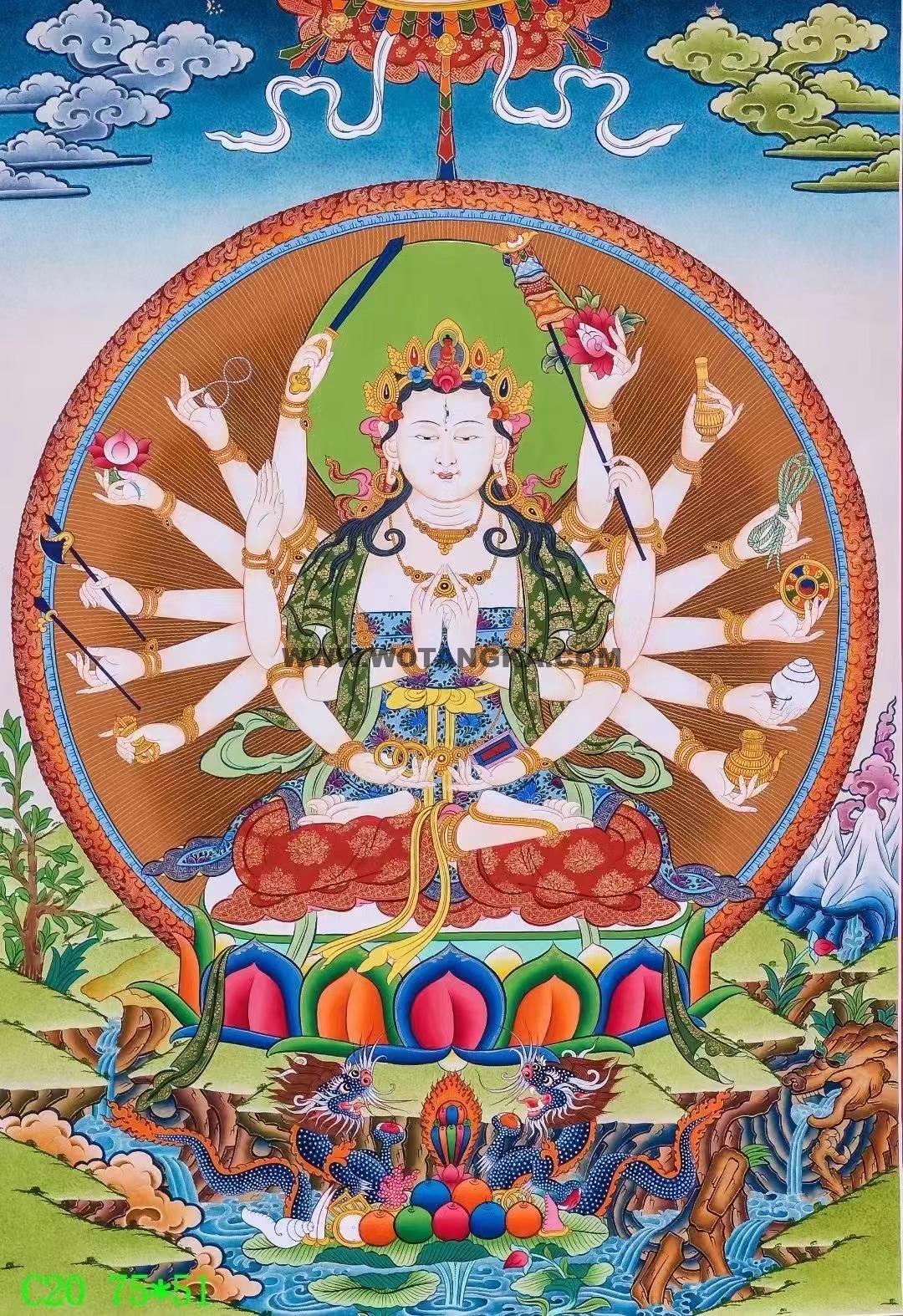 编号138-514911：彩绘唐卡-准提佛母（75*51CM左右）