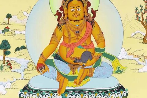 编号138-554127：彩绘唐卡-黄财神（75*50CM左右）