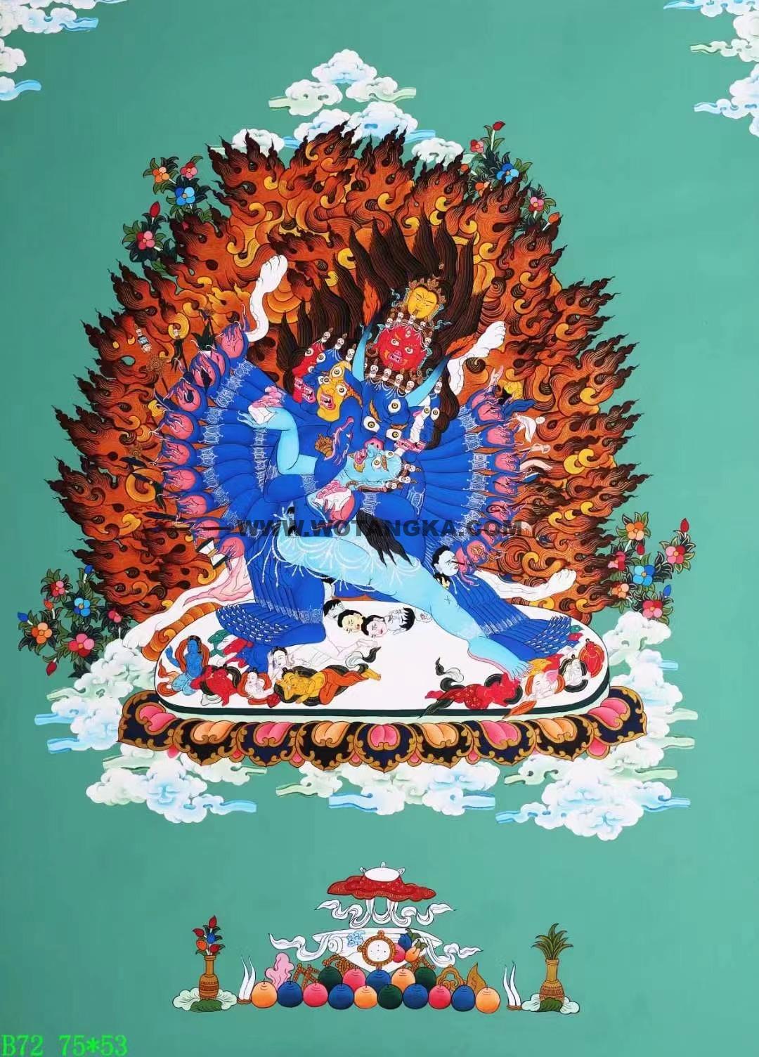 编号138-570120：彩绘唐卡-大威德金刚（75*53CM左右）