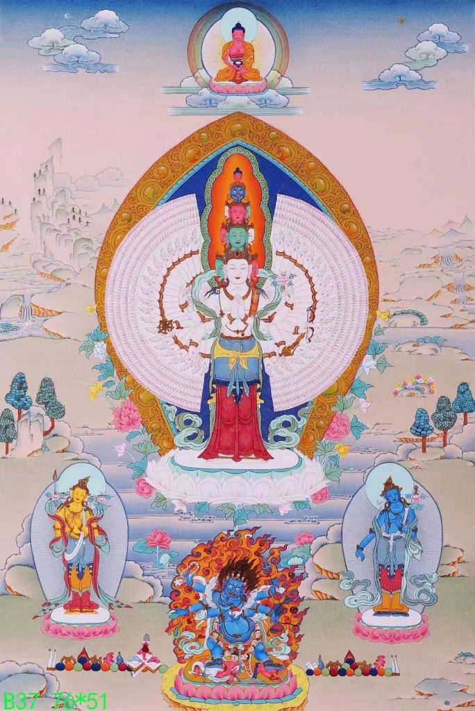 编号138-577526：彩绘唐卡-千手观音（76*51CM左右）
