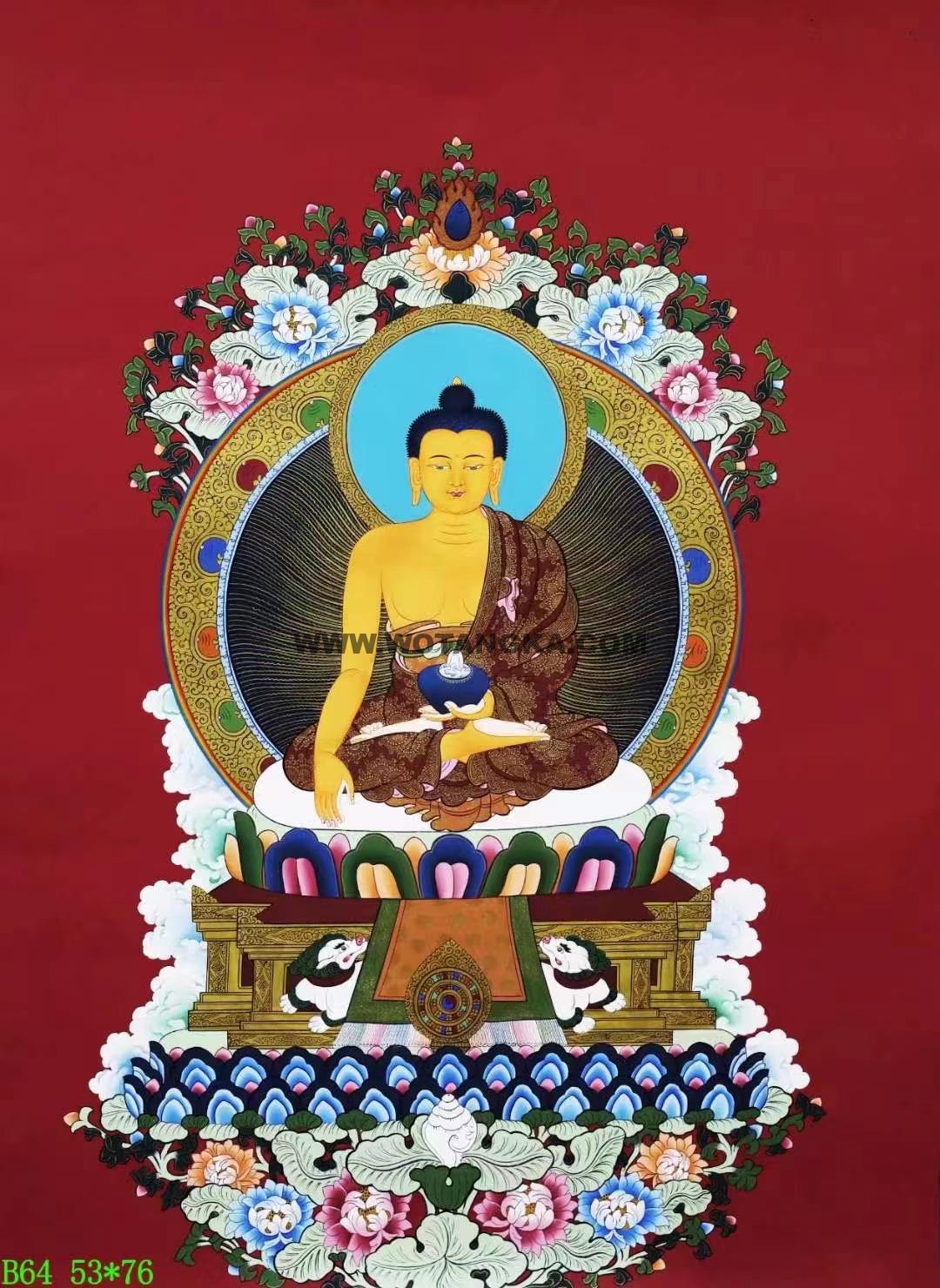 编号138-582720:红金唐卡-释迦牟尼佛(76*53CM左右)