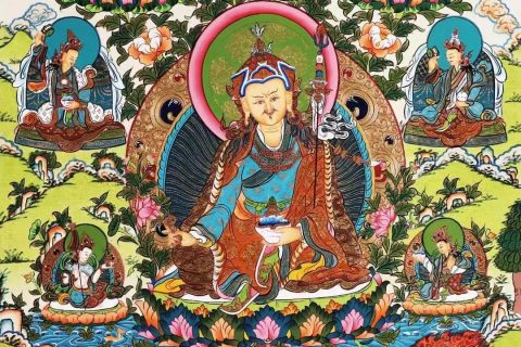 编号138-599774：彩绘唐卡-莲花生大士·莲师八变（51*36CM左右）