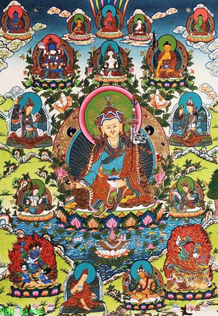 编号138-599774：彩绘唐卡-莲花生大士·莲师八变（51*36CM左右）