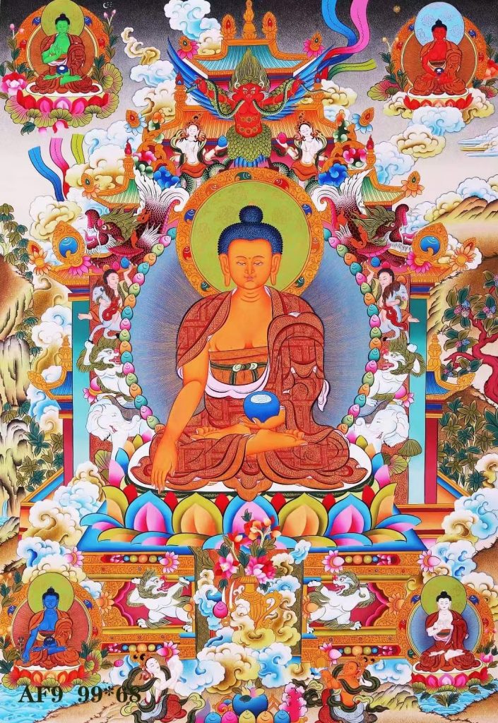 编号138-609772：彩绘唐卡-释迦牟尼佛（99*68CM左右）