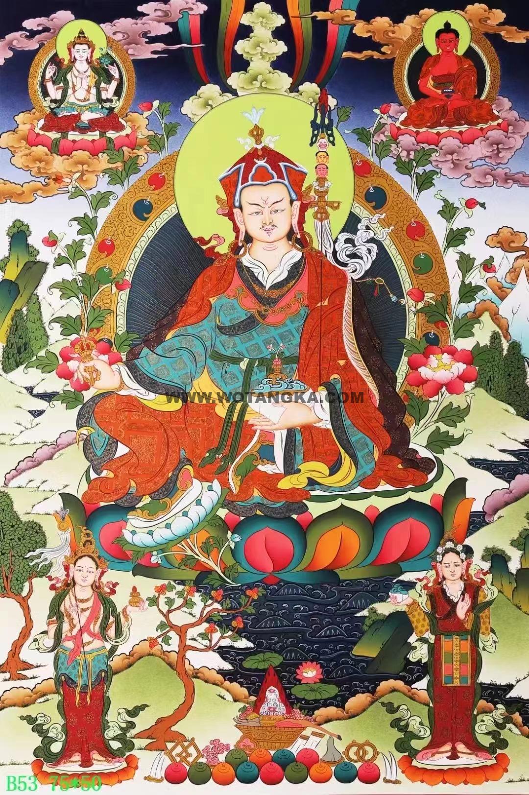 编号138-624774：彩绘唐卡-莲花生大士（75*50CM左右）