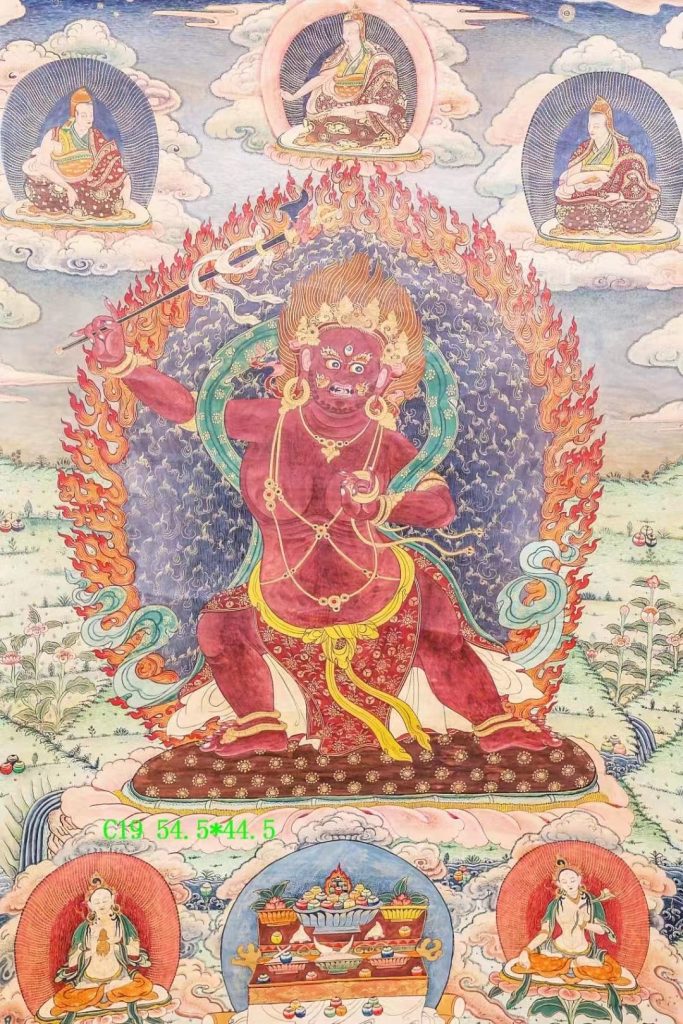 编号138-681621：彩绘唐卡-不动明王（54.5*44.5CM左右）