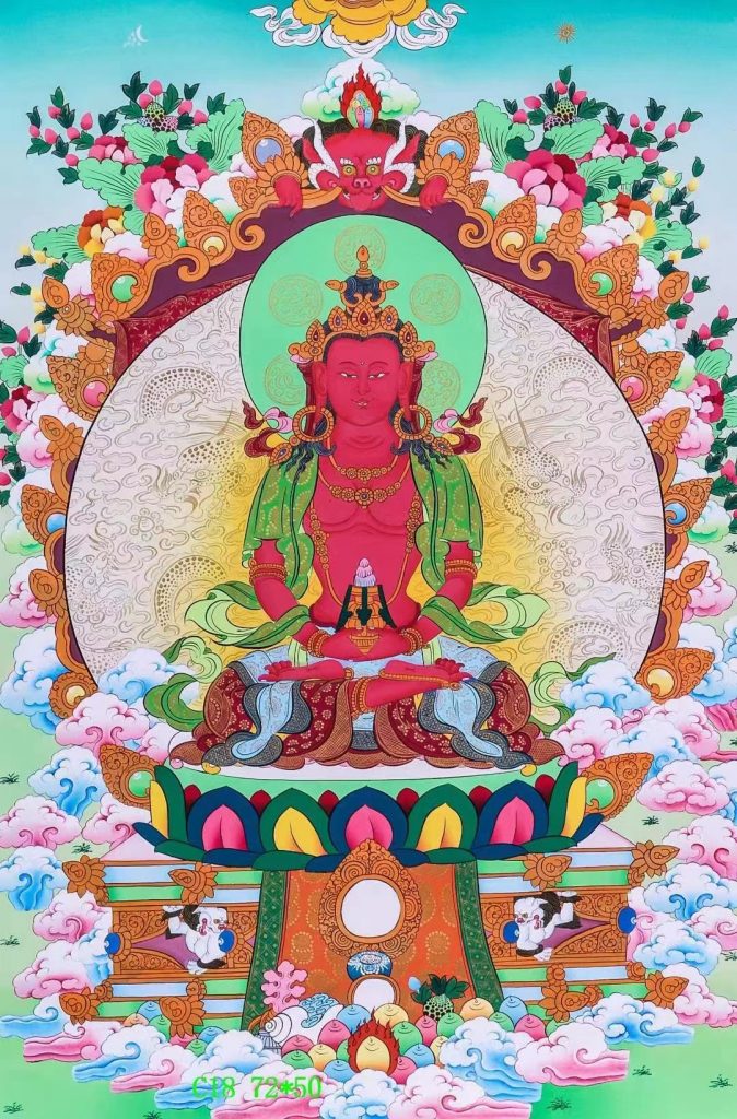 编号138-703334：彩绘唐卡-长寿佛（72*50CM左右）
