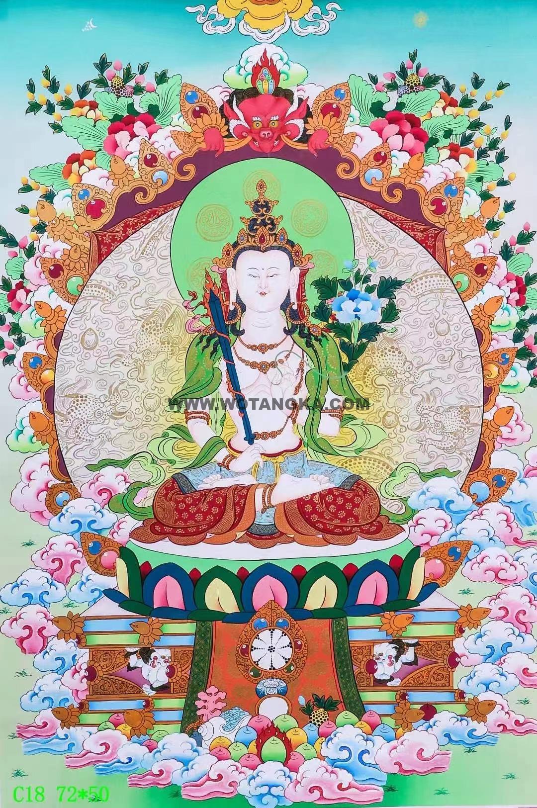 编号138-727536:彩绘唐卡-虚空藏菩萨(74*50CM左右)