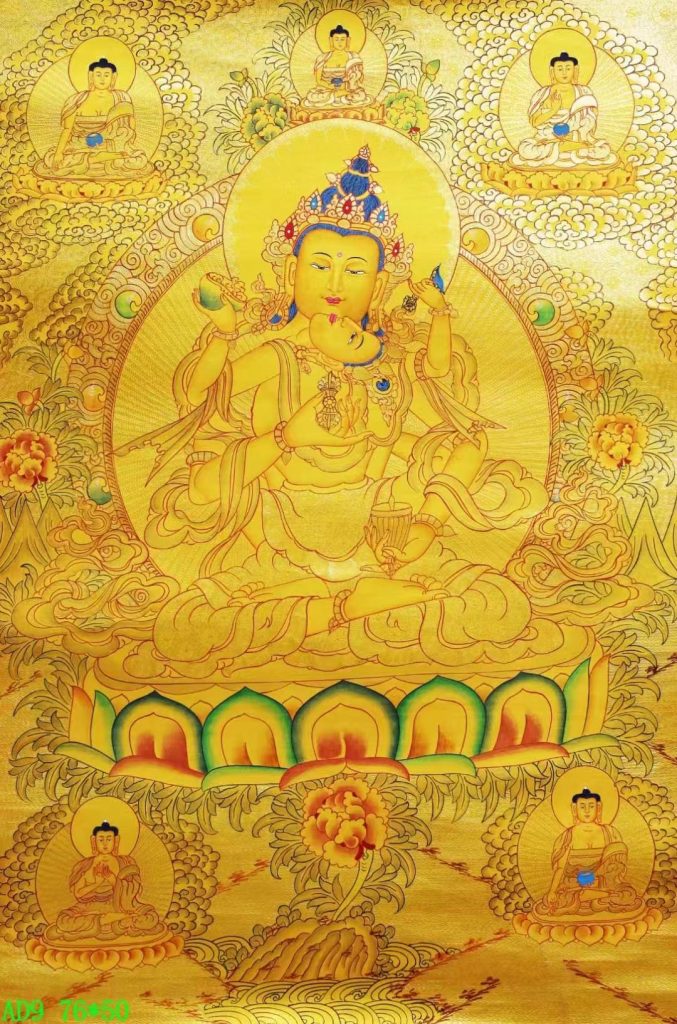 编号138-733317：黄金唐卡-金刚萨埵双修（76*50CM左右）