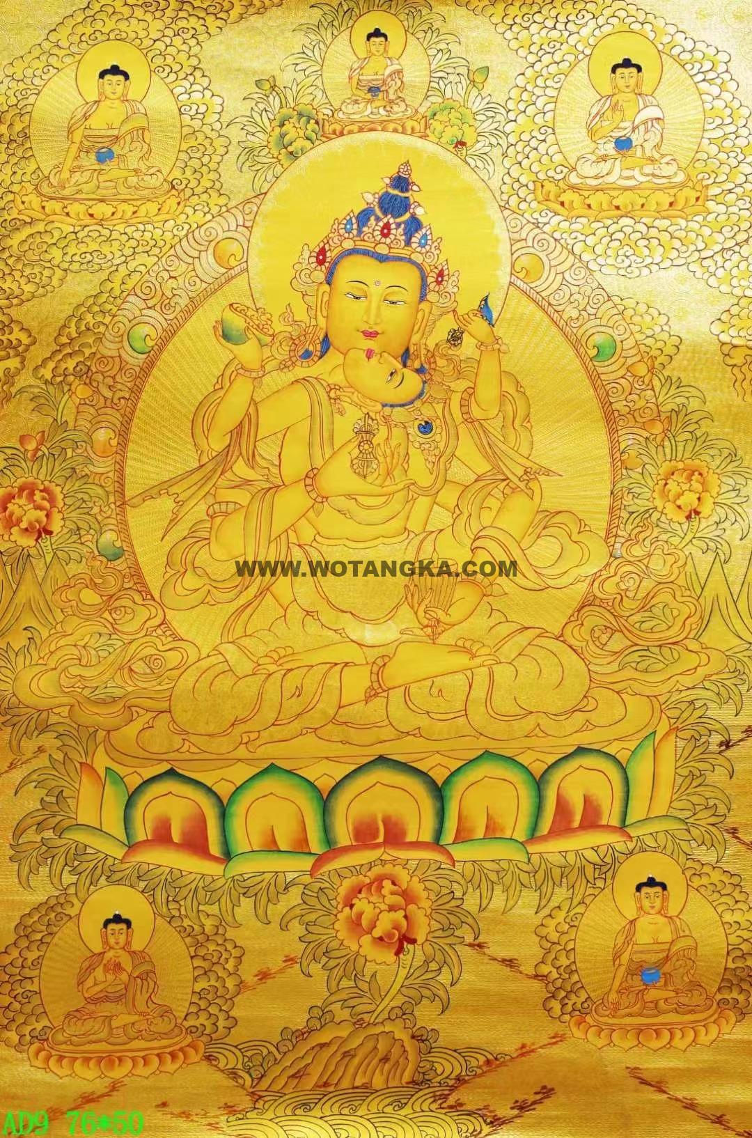 编号138-733317:黄金唐卡-金刚萨埵双修(76*50CM左右)