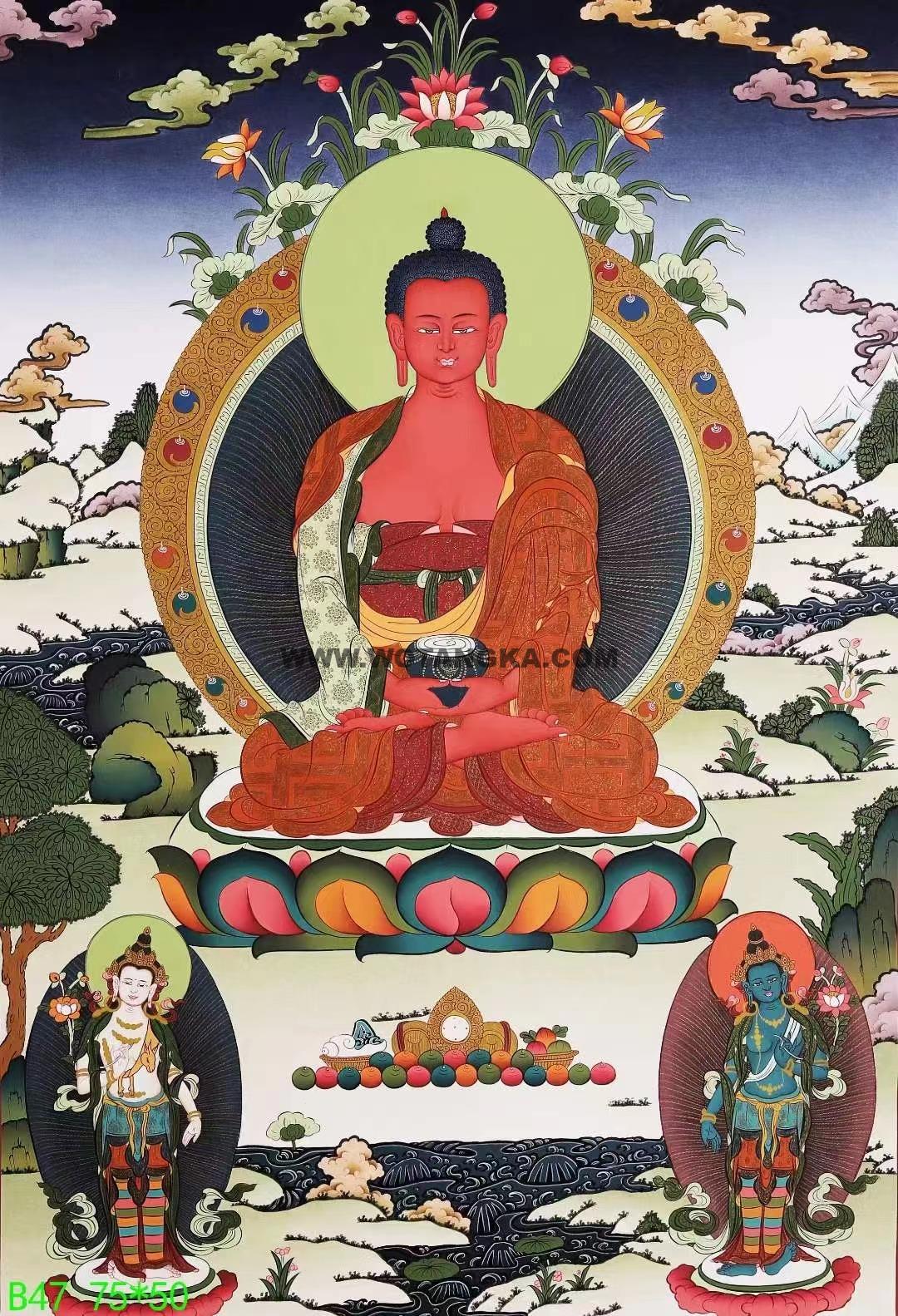 编号138-778290：彩绘唐卡-阿弥陀佛（75*50CM左右）