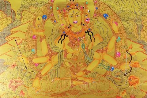 编号138-810330：黄金唐卡-尊胜佛母（100*70CM左右）