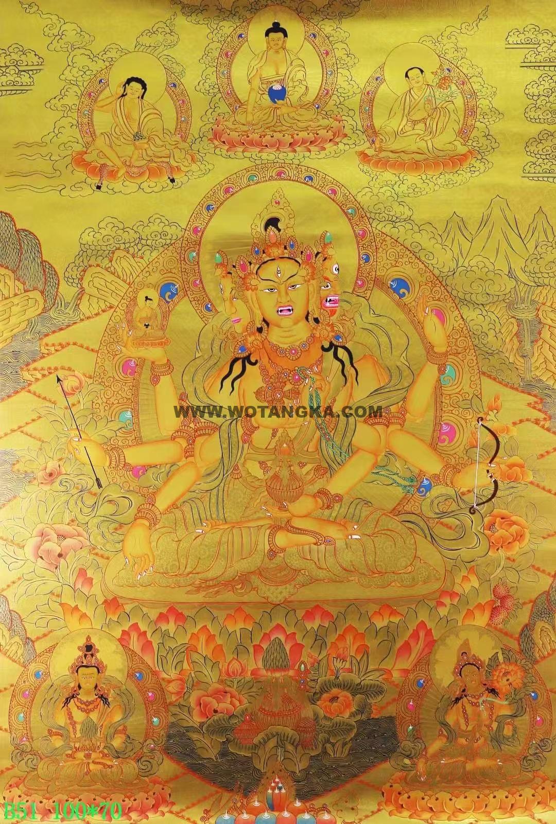 编号138-810330：黄金唐卡-尊胜佛母（100*70CM左右）