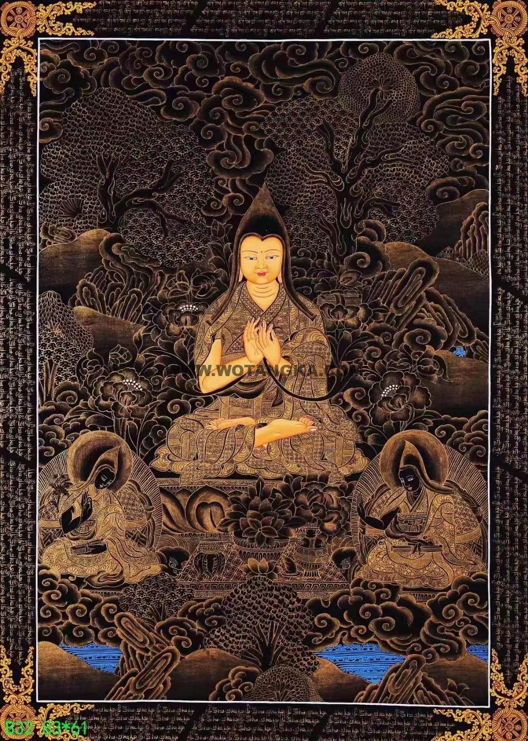 编号138-914585:黑金唐卡-宗喀巴(83*61CM左右)