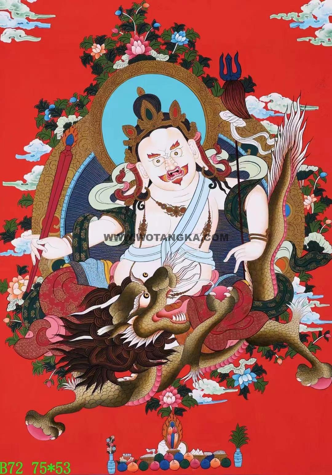 编号138-940135：红金唐卡-白财神（75*53CM左右）