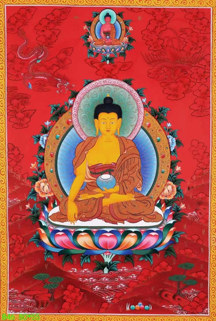 编号138-946602：红金唐卡-释迦牟尼佛（80*55CM左右）
