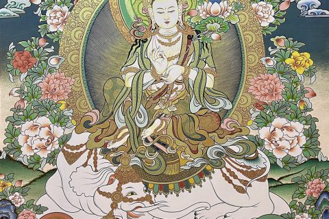 编号188-151505：彩绘唐卡-普贤菩萨（100*70CM左右）