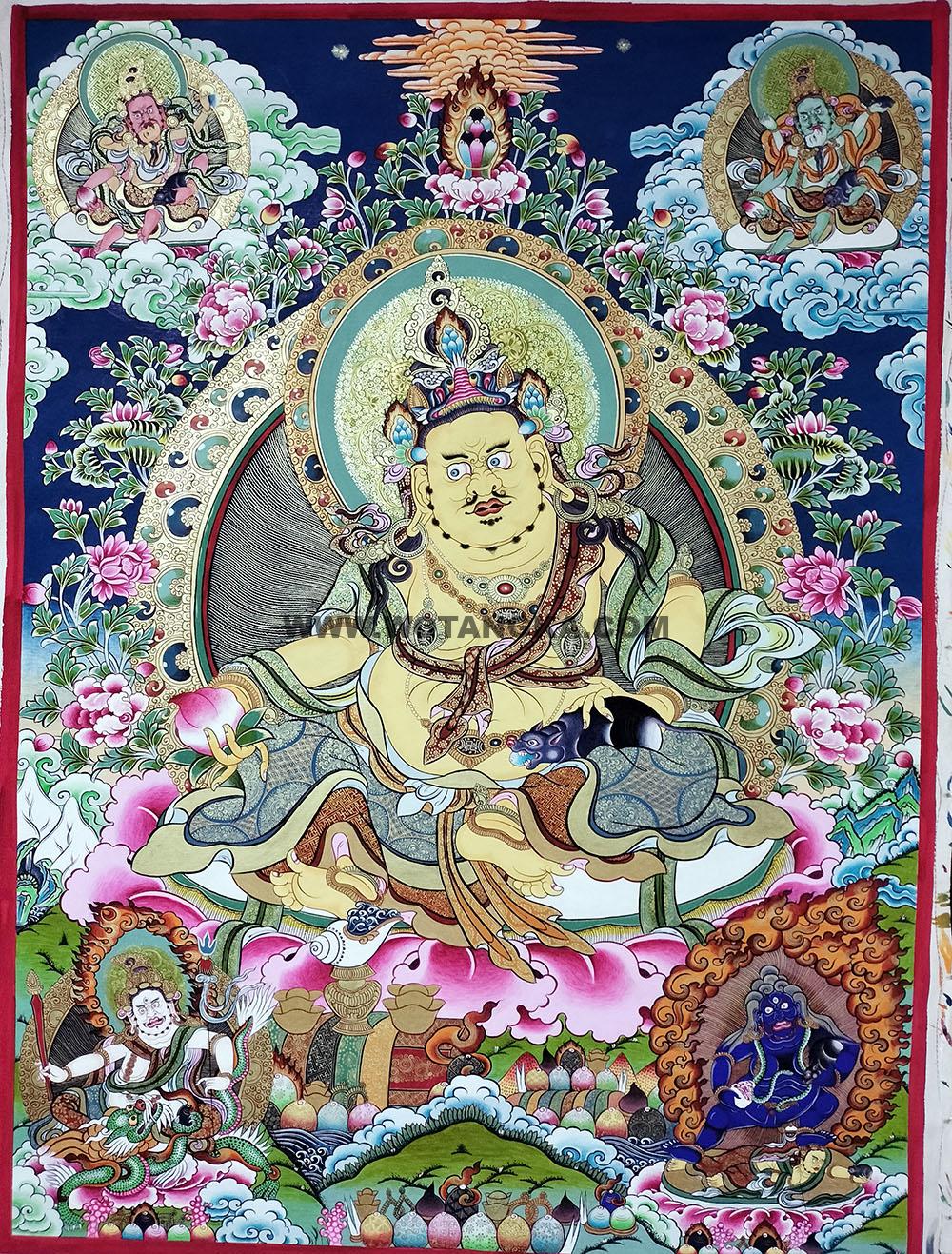 编号188-695933:彩绘唐卡-五方财神(100*70CM左右)