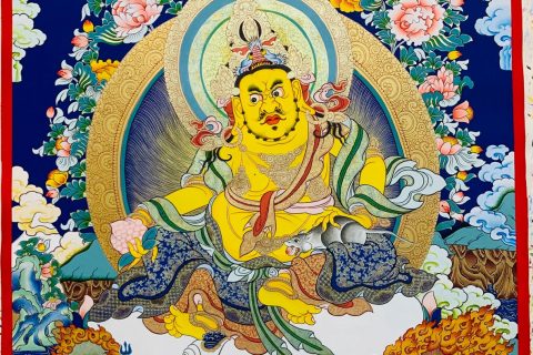 编号188-863539：彩绘唐卡-五方财神（100*70CM左右）