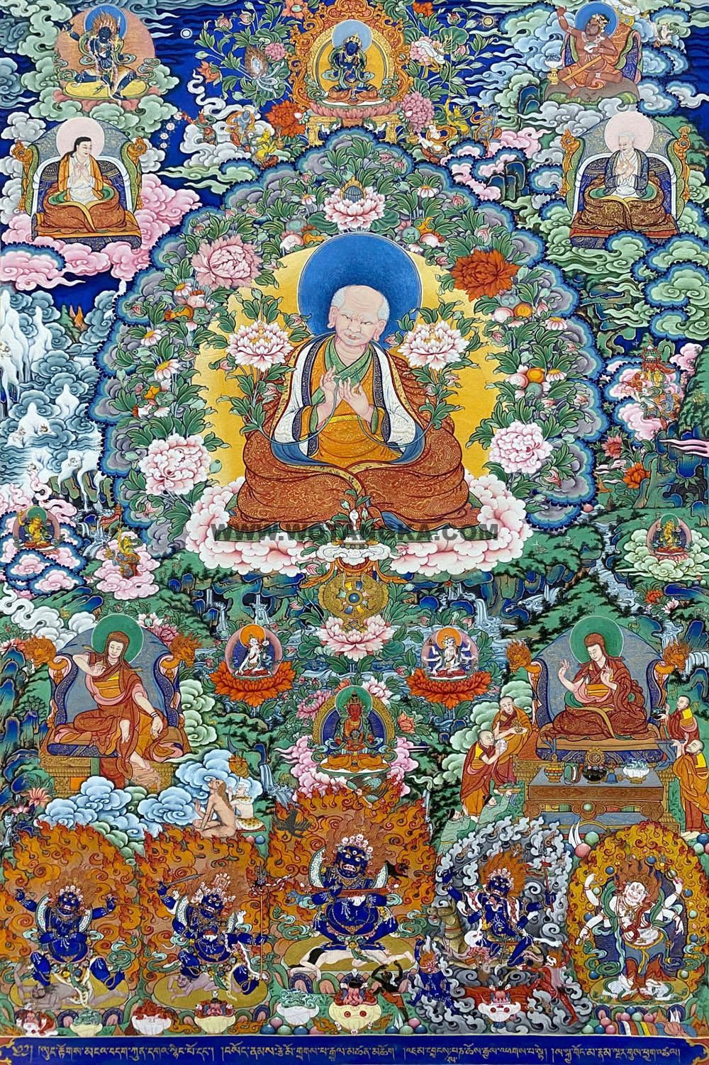 沃唐卡编号AC21731：萨迦五祖